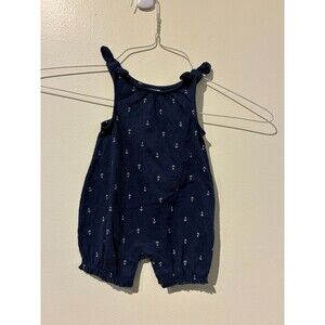 NWOT Carter's Child of Mine Blue Anchor Romper - 3M